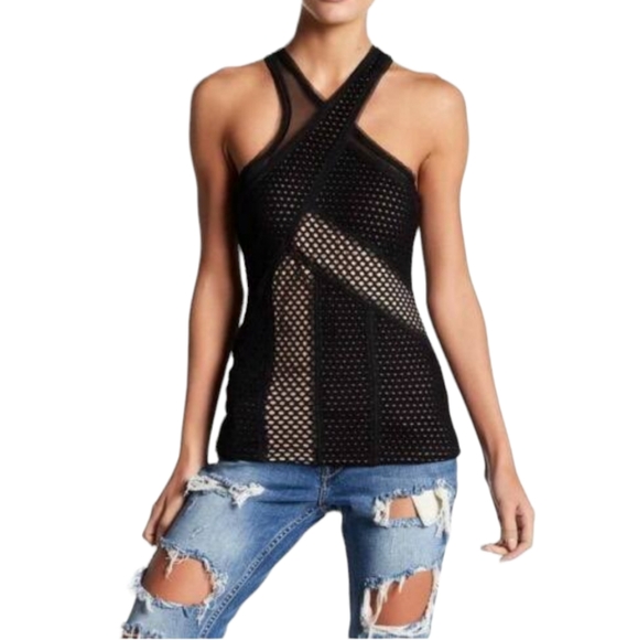 NWT BCBGMaxAzaria Katlin Mesh Tank Top BCBG - Picture 2 of 12